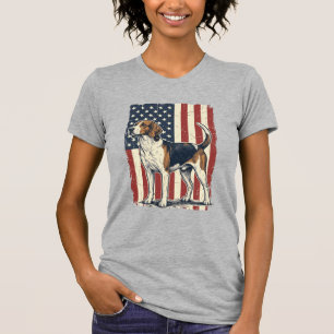 Vintage Hound Dog Patriotic Flag Vector-Shirt-Desi T-Shirt