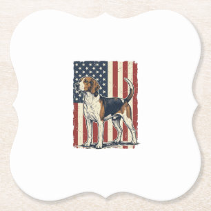 Vintage Hound Dog Patriotic Flag Vector-Shirt-Desi Untersetzer