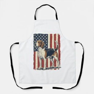 Vintage Hound Dog Patriotische Flagge Vektor-Shirt Schürze