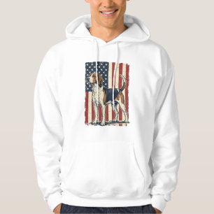 Vintage Hound Dog patriotischer Flagge Vektor-Shir Hoodie