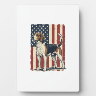 Vintage Hound Dog patriotischer Flaggen-Vektor-Shi Fotoplatte