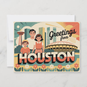 Vintage Houston Postkarte Grüße aus Houston