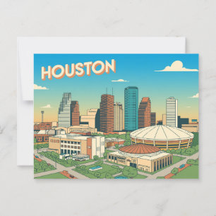 Vintage Houston Postkarte Grüße aus Houston