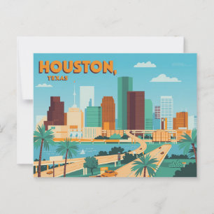 Vintage Houston Postkarte Grüße aus Houston