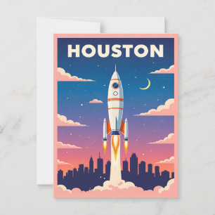 Vintage Houston Space City Postkarte