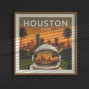 Vintage Houston Texas Poster