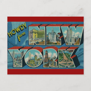 Vintage Howdy aus New York Postkarte