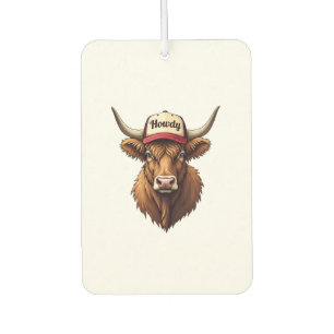 Vintage Howdy Highland Kuh Western Trucker Hut Sti Autolufterfrischer