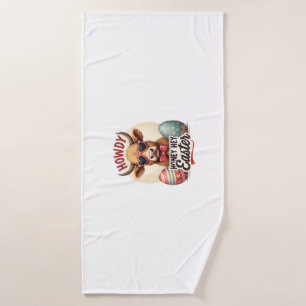 Vintage Howdy Honey Ostern Highland-Kuh Süßer Hase Badehandtuch