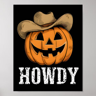Vintage Howdy Kürbis Cowboy Western  Poster
