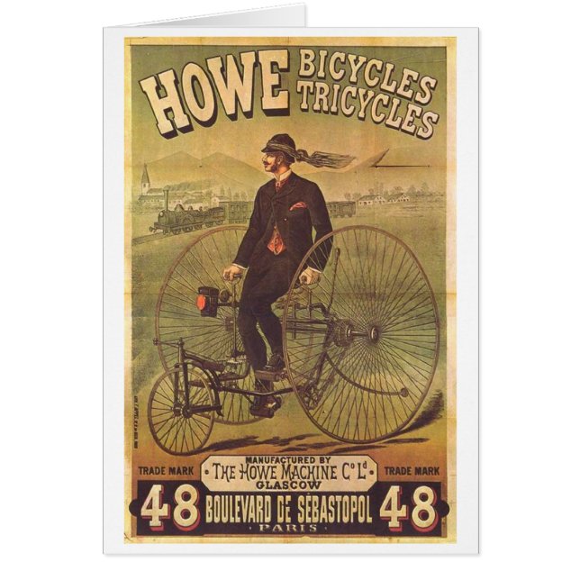 Vintage Howe Bicycle und Tricycle Ad (Vorne)