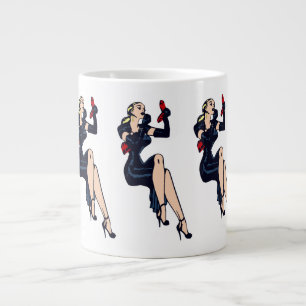 Vintage hübsche blonde Retro-Glamour-Girl Pinup Jumbo-Tasse
