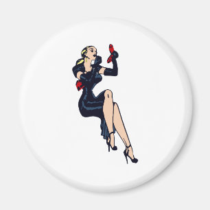 Vintage hübsche Blondine Retro-Glamour-Girl Pinup Magnet