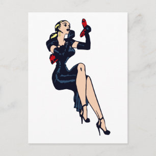 Vintage hübsche Blondine Retro-Glamour-Girl Pinup Postkarte