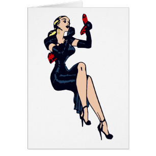 Vintage hübsche Blondine Retro Glamour Mädchen Pin