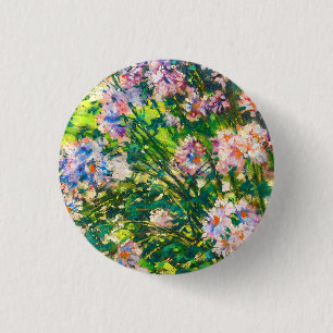 Vintage hübsche Blume Windblumenillustrierung Button