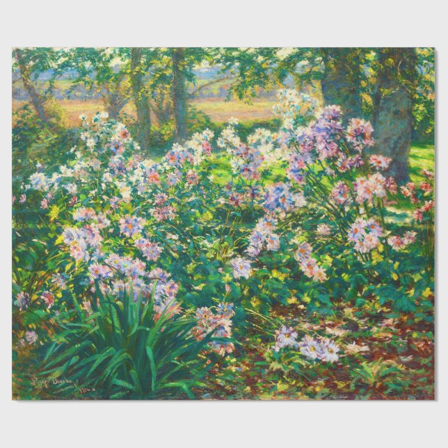 Vintage hübsche Blume Windblumenillustrierung Geschenkpapier (Flach)