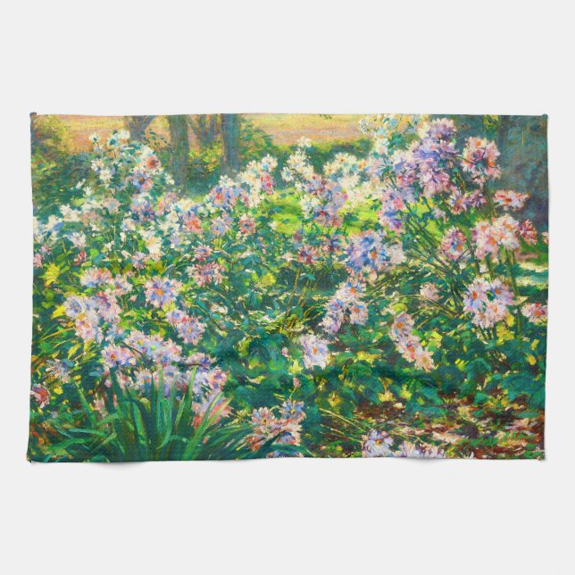 Vintage hübsche Blume Windblumenillustrierung Geschirrtuch (Horizontal)