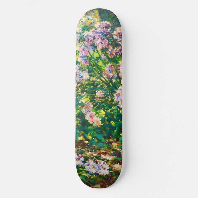 Vintage hübsche Blume Windblumenillustrierung Skateboard (Vorderseite)
