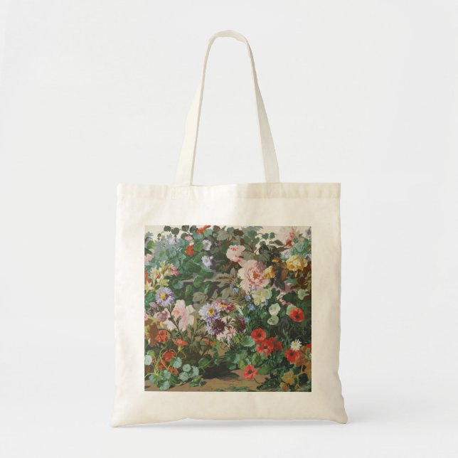 Vintage hübsche bunte Blumen Blumenmalerei Tragetasche (Vorne)