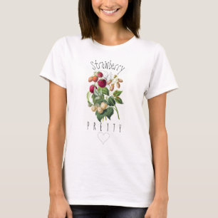 Vintage-hübsche Erdbeer-Illustration personalisier T-Shirt
