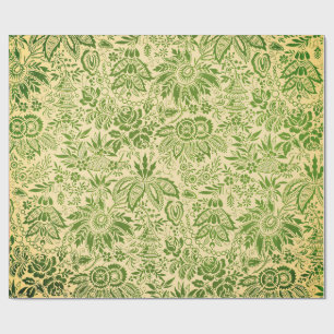 Vintage hübsche grüne Blumen floral Geschenkpapier