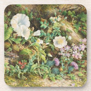 Vintage hübsche Petunien Blumen Blumenmalerei Getränkeuntersetzer