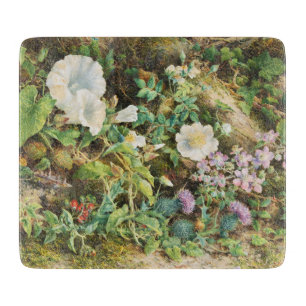 Vintage hübsche Petunien Blumen Blumenmalerei Schneidebrett