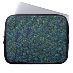 Vintage hübsche Pfau-Vogel-Feder-Tapete Laptopschutzhülle