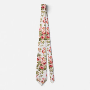 Vintage hübsche rosa Rosen Blumenmuster Krawatte