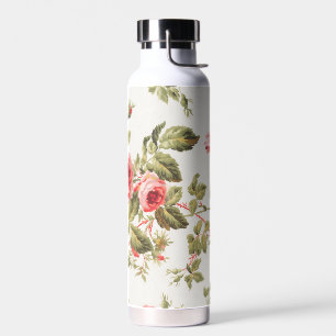 Vintage hübsche rosa Rosen Blumenmuster Trinkflasche
