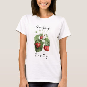 Vintage hübsche rote Erdbeere personalisierter Nam T-Shirt