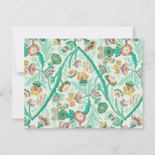 Vintage hübsches Blumenlaub Reben Blumenmuster Postkarte