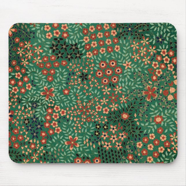 Vintage hübsches japanisches Blumenmuster Mousepad (Vorne)