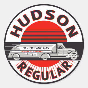 Vintage Hudson Regular-Benzin-Schild Runder Aufkleber