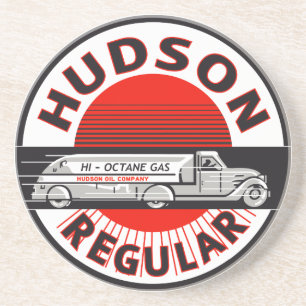 Vintage Hudson Regular-Benzinzeichen Sandstein Untersetzer