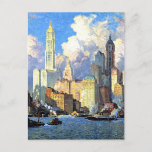 Vintage Hudson River Uferpromenade Postkarte