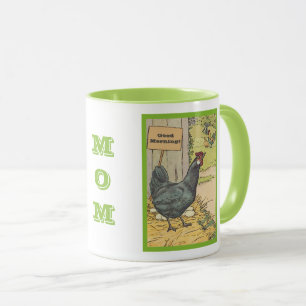 Vintage-Huhn mit Eiern Guten Morgen Mama Tasse