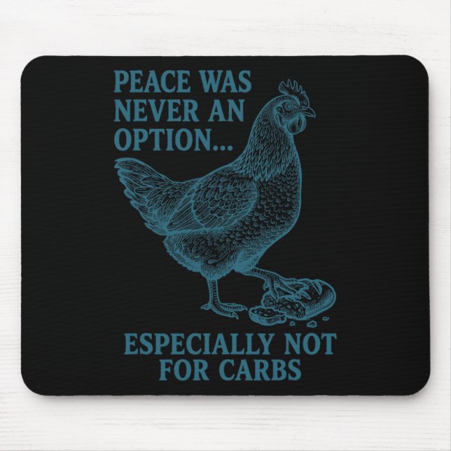 Vintage-Hühnchen-Meme Sarkastischer Low-Carb-Diät- Mousepad (Vorne)