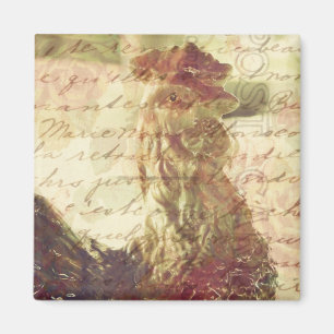 Vintage Hühnchen und Handschrift Magnet