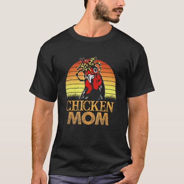 Vintage Hühner-Mama T-Shirt (Vorderseite)