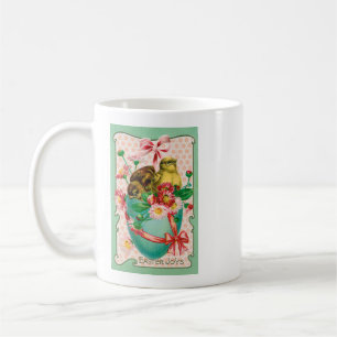 Vintage Hühner mit Ostereier Gruß Kaffeetasse
