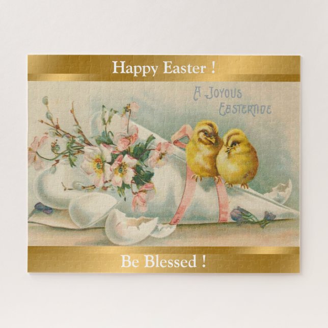 Vintage Hühner Ostern Urlaub Puzzle (Horizontal)