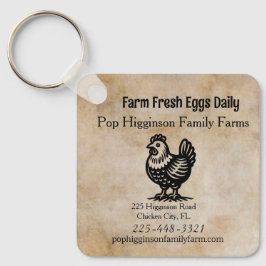 Vintage Hühnerfarm Schlüsselanhänger