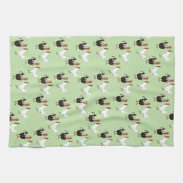 Vintage Hühnermuster auf Grünküche Handtücher