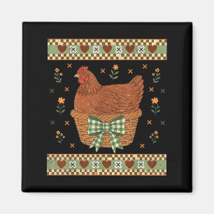 Vintage Hühnernest Coquette-Bogen-Kunstwerk Magnet