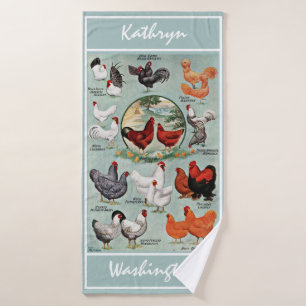 Vintage Hühnerzucht Badehandtuch