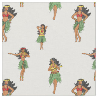 Vintage Hula tanzende Mädchen Hawaiian Muster Stoff