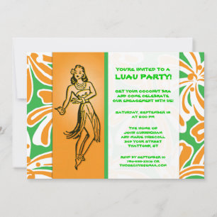 Vintage-Hula-Tänzer-Luau Einladung