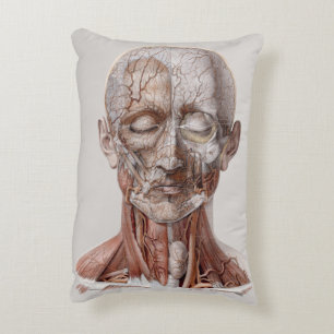 Vintage-Human-Anatomie-Wissenschaft, Kopf-Hals-Nas Dekokissen